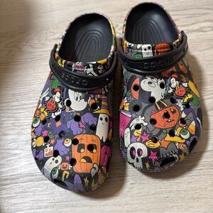 Disney Parks 2022 Happy Halloween Mickey Pumpkin Adult Clogs Crocs Size M10/W12